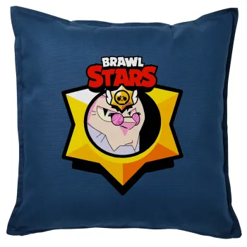 Brawl Stars Byron, Μαξιλάρι καναπέ Μπλε 100% βαμβάκι, περιέχεται το γέμισμα (50x50cm)