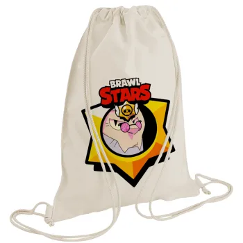 Brawl Stars Byron, Backpack bag GYMBAG natural (28x40cm)