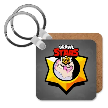 Brawl Stars Byron, Μπρελόκ Ξύλινο τετράγωνο MDF
