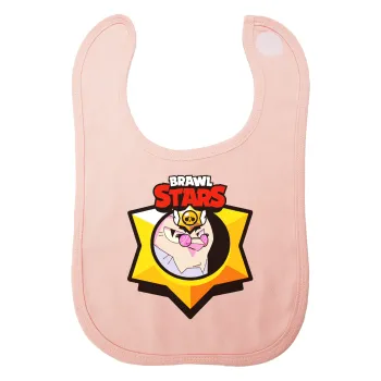 Brawl Stars Byron, Σαλιάρα με Σκρατς ΡΟΖ 100% Organic Cotton (0-18 months)