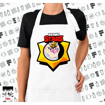 Brawl Stars Byron, Ποδιά μακριά Σεφ ολόσωμη με τσέπες white (ΕΝΗΛΙΚΩΝ)