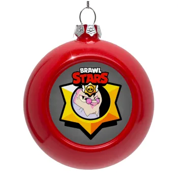 Brawl Stars Byron, Στολίδι Χριστουγεννιάτικη μπάλα δένδρου Κόκκινη 8cm