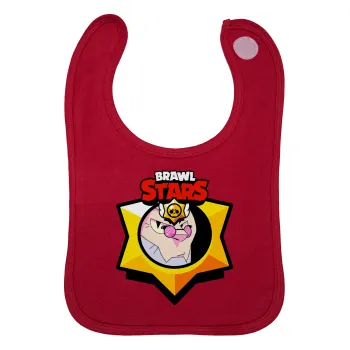 Brawl Stars Byron, Σαλιάρα με Σκρατς Κόκκινη 100% Organic Cotton (0-18 months)