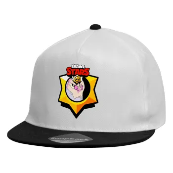Brawl Stars Byron, Καπέλο παιδικό Flat Snapback, Λευκό (100% ΒΑΜΒΑΚΕΡΟ, ΠΑΙΔΙΚΟ, UNISEX, ONE SIZE)