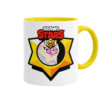 Brawl Stars Byron, Κούπα χρωματιστή κίτρινη, κεραμική, 330ml