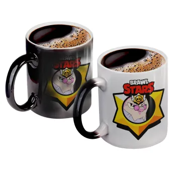 Brawl Stars Byron, Color changing magic Mug, ceramic, 330ml when adding hot liquid inside, the black colour desappears (1 pcs)
