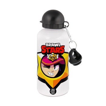 Brawl Stars Fang, Metal water bottle, White, aluminum 500ml