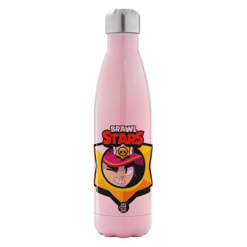 Brawl Stars Fang, Metal mug thermos Pink Iridiscent (Stainless steel), double wall, 500ml