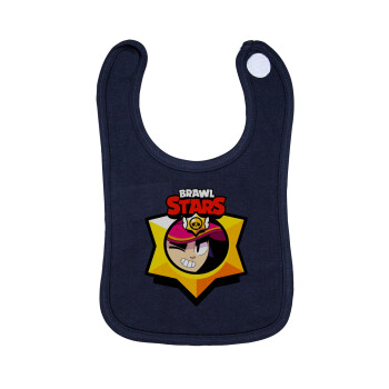 Brawl Stars Fang, Σαλιάρα με Σκρατς 100% Organic Cotton Μπλε (0-18 months)