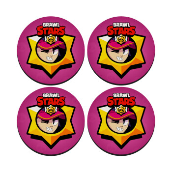 Brawl Stars Fang, SET of 4 round wooden coasters (9cm)
