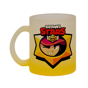 Brawl Stars Fang, Κούπα γυάλινη δίχρωμη με βάση το κίτρινο ματ, 330ml