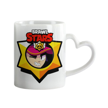 Brawl Stars Fang, Mug heart handle, ceramic, 330ml