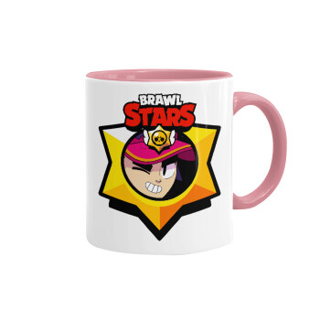 Brawl Stars Fang, Κούπα χρωματιστή ροζ, κεραμική, 330ml