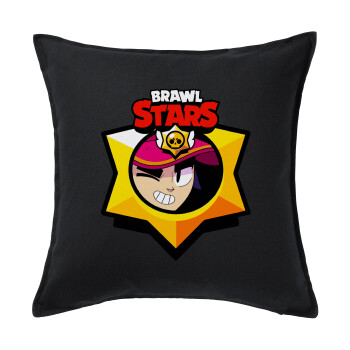 Brawl Stars Fang, Μαξιλάρι καναπέ Μαύρο 100% βαμβάκι, περιέχεται το γέμισμα (50x50cm)
