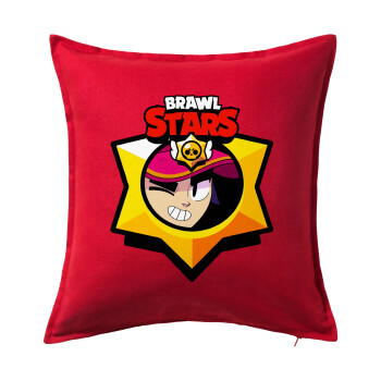 Brawl Stars Fang, Μαξιλάρι καναπέ Κόκκινο 100% βαμβάκι, περιέχεται το γέμισμα (50x50cm)