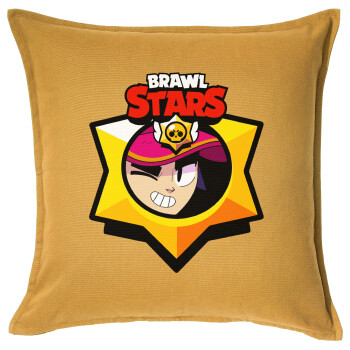Brawl Stars Fang, Sofa cushion YELLOW 50x50cm includes filling