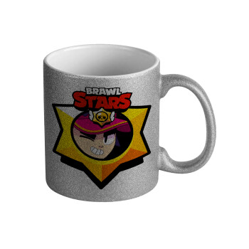 Brawl Stars Fang, Κούπα Ασημένια Glitter που γυαλίζει, κεραμική, 330ml
