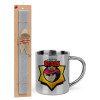 Easter Set, metallic thermal cup (300ml) & Easter aromatic flat candle (30cm) (GRAY)