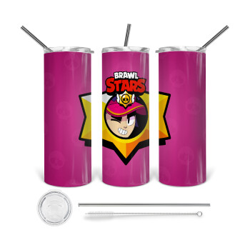 Brawl Stars Fang, 360 Eco friendly stainless steel tumbler 600ml, with metal straw & cleaning brush