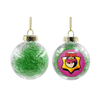 Brawl Stars Fang, Χριστουγεννιάτικη μπάλα δένδρου διάφανη με πράσινο γέμισμα 8cm