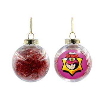 Brawl Stars Fang, Transparent Christmas tree ball ornament with red filling 8cm