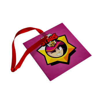 Brawl Stars Fang, Christmas ornament, glass square ornament 9x9cm