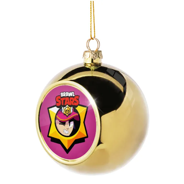 Brawl Stars Fang — Golden Christmas tree ball ornament 8cm