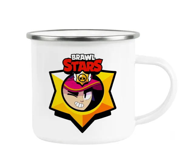 Brawl Stars Fang — Metallic enamel cup white 360ml
