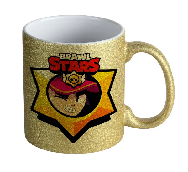 Brawl Stars Fang — Κούπα Χρυσή Glitter που γυαλίζει, κεραμική, 330ml