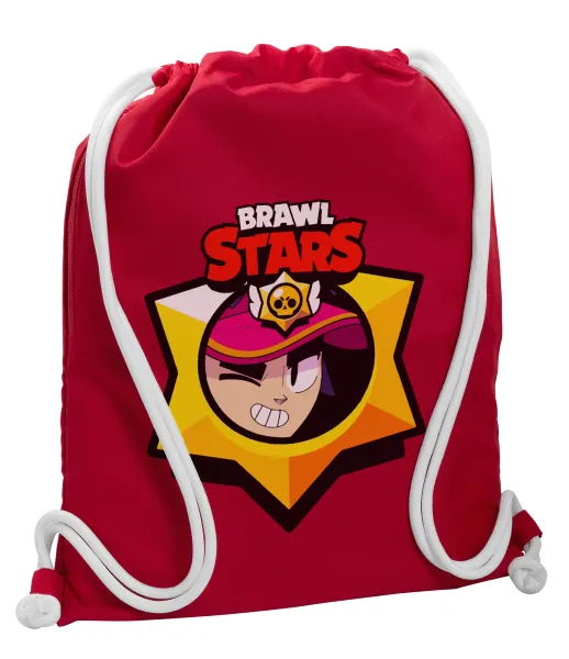 Brawl Stars Fang — Backpack pouch GYMBAG Red, with pocket (40x48cm) & thick cords