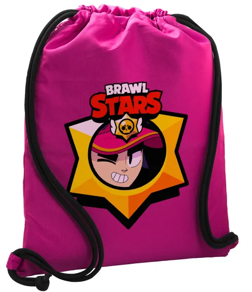 Brawl Stars Fang — Backpack pouch GYMBAG Fuchsia, with pocket (40x48cm) & thick cords