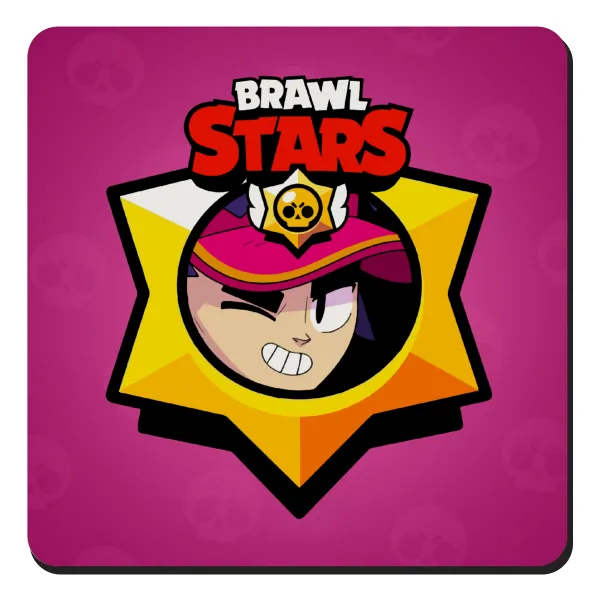 Brawl Stars Fang — Square wooden magnet, 9x9cm