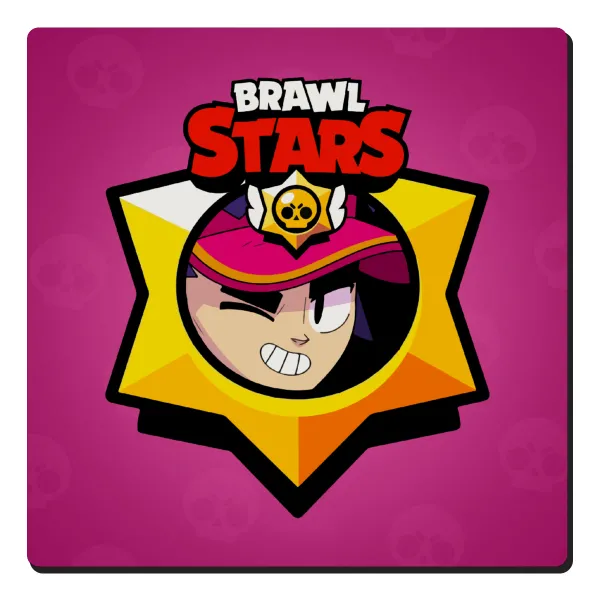 Brawl Stars Fang — Square wooden magnet, 6x6cm