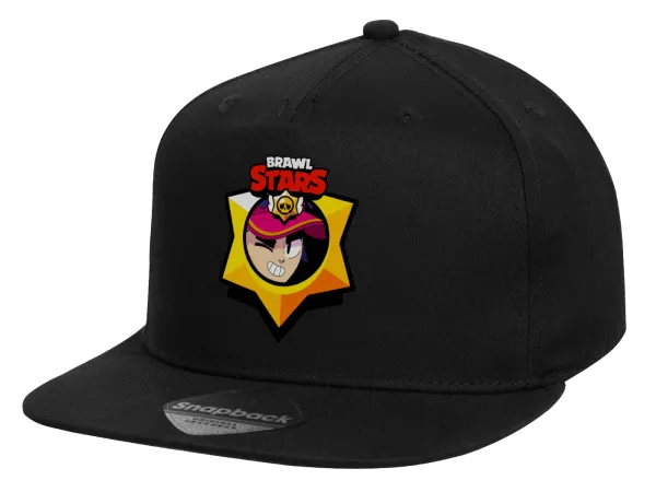 Brawl Stars Fang — Children's Flat Snapback Hat, Black (100% COTTON, CHILD, UNISEX, ONE SIZE)