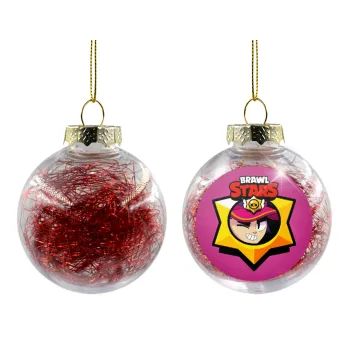Brawl Stars Fang, Transparent Christmas tree ball ornament with red filling 8cm