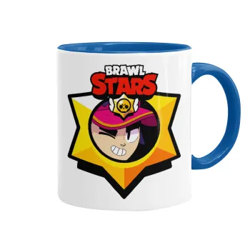 Brawl Stars Fang, Mug colored blue, ceramic, 330ml
