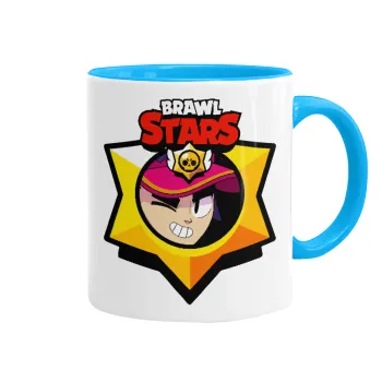 Brawl Stars Fang, Mug colored light blue, ceramic, 330ml