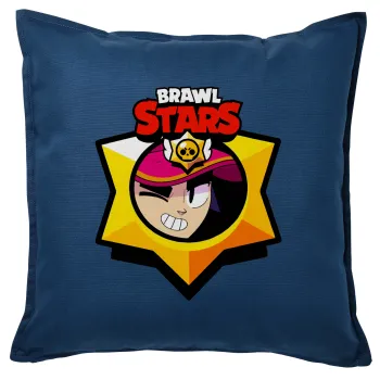 Brawl Stars Fang, Μαξιλάρι καναπέ Μπλε 100% βαμβάκι, περιέχεται το γέμισμα (50x50cm)