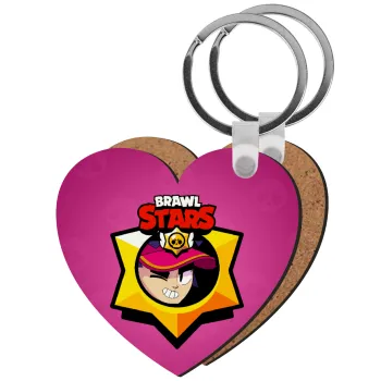 Brawl Stars Fang, Μπρελόκ Ξύλινο καρδιά MDF