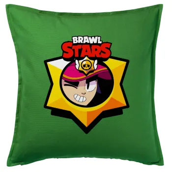 Brawl Stars Fang, Μαξιλάρι καναπέ Πράσινο 100% βαμβάκι, περιέχεται το γέμισμα (50x50cm)