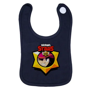 Brawl Stars Fang, Σαλιάρα με Σκρατς 100% Organic Cotton Μπλε (0-18 months)