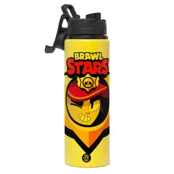 Brawl Stars Fang, Μεταλλικό παγούρι νερού με καπάκι ασφαλείας, αλουμινίου 850ml