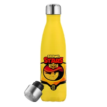 Brawl Stars Fang, Yellow Stainless Steel Metallic Thermos, double-walled, 500ml