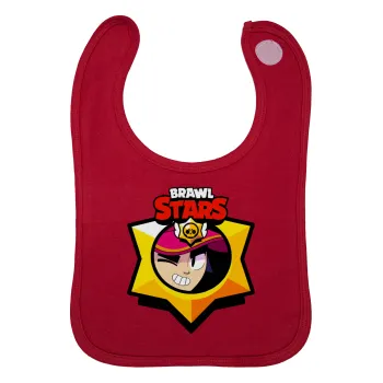 Brawl Stars Fang, Σαλιάρα με Σκρατς Κόκκινη 100% Organic Cotton (0-18 months)