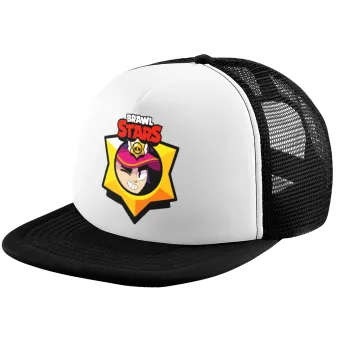 Brawl Stars Fang, Child's Soft Trucker Hat with BLACK/WHITE Mesh (POLYESTER, CHILD, ONE SIZE)