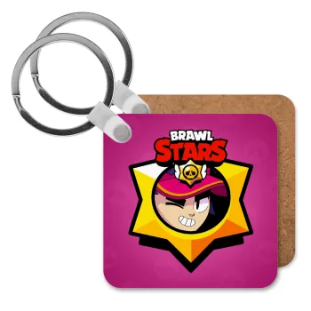 Brawl Stars Fang, Μπρελόκ Ξύλινο τετράγωνο MDF