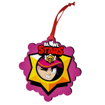 Brawl Stars Fang, Christmas ornament snowflake wooden 7.5cm