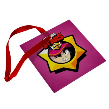 Brawl Stars Fang, Christmas ornament, glass square ornament 9x9cm