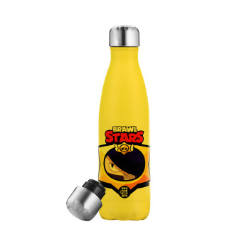 Brawl Stars Edgar, Yellow Stainless Steel Metallic Thermos, double-walled, 500ml