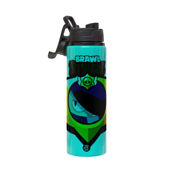 Brawl Stars Edgar, Metallic water bottle with safety lid, 850ml aluminum